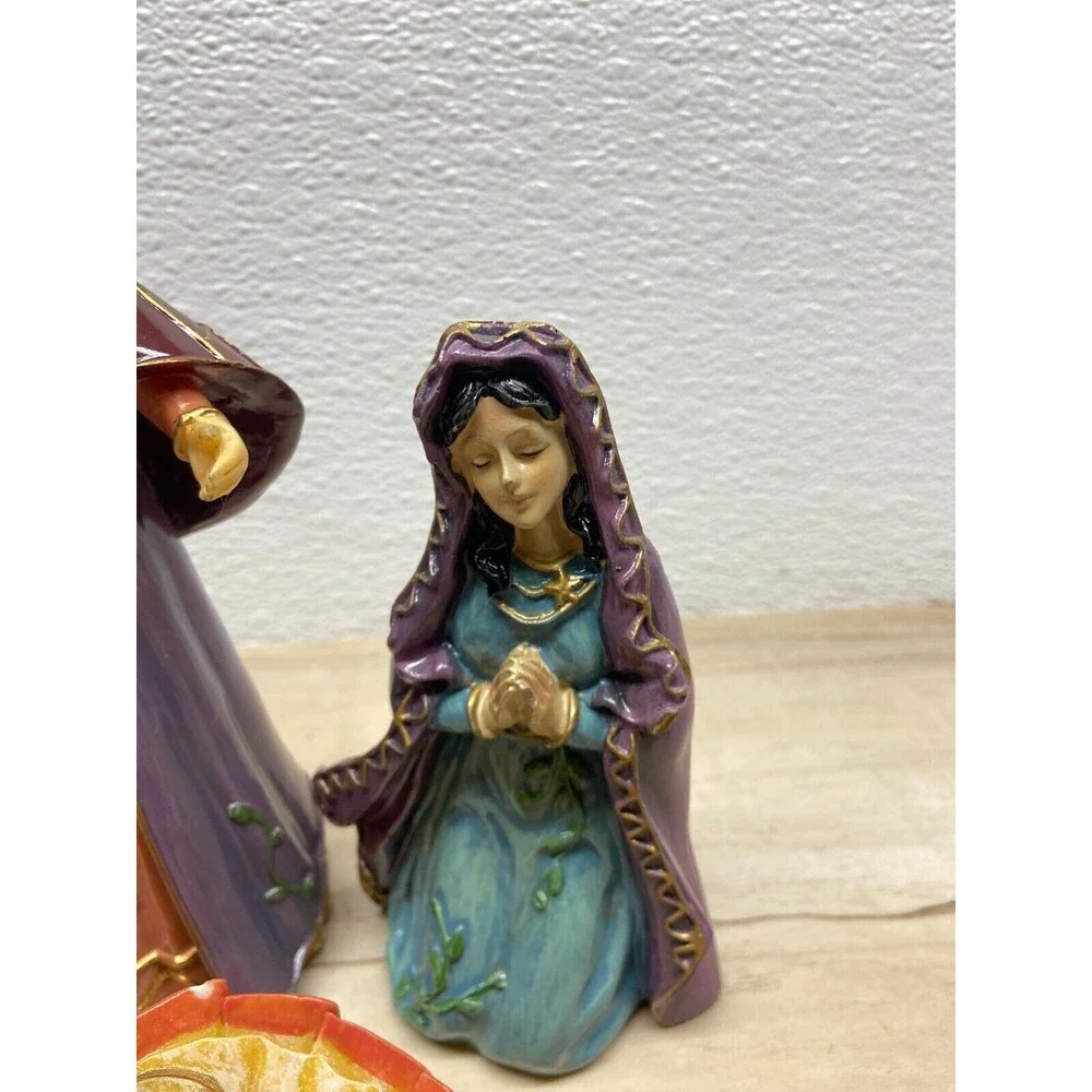 Vtg Greenbrier Int. Nativity Set Of 6 Resin Figurine